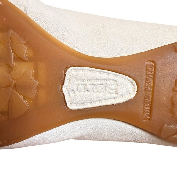 Born Lilly Ballet Flats Leather Size 8M Beige Draped Round Toe Casual Comfy - Picture 4 of 8